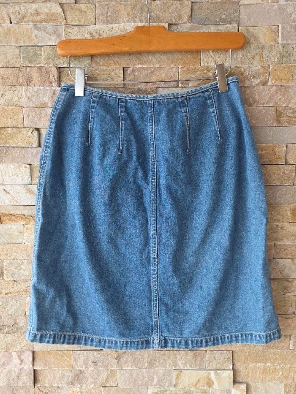 Denim Button-Front Skirt - Picture 3 of 5